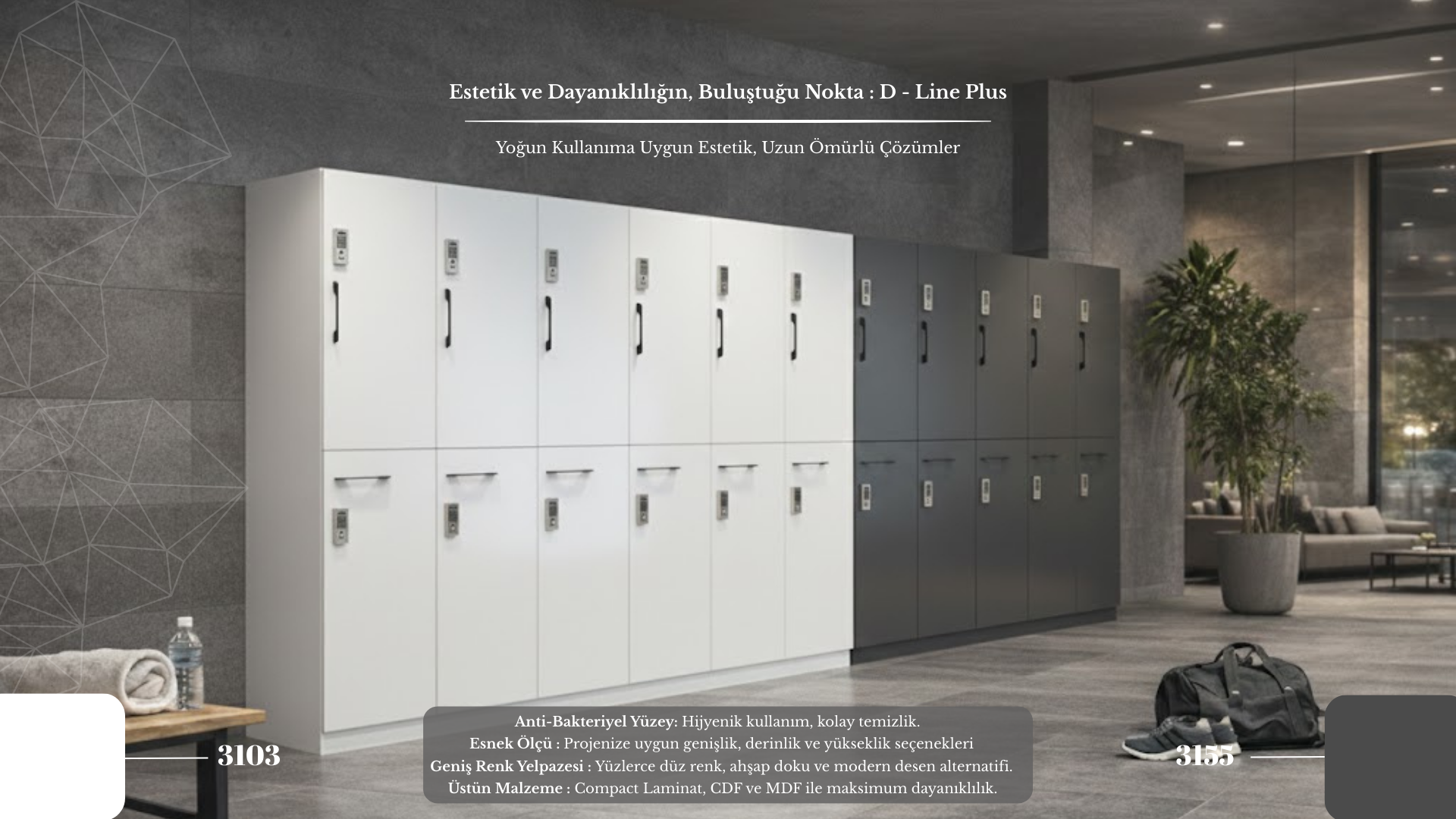 ANASAYFA lamsan kabin d line 2 kapaklı mdf soyunma dolabı