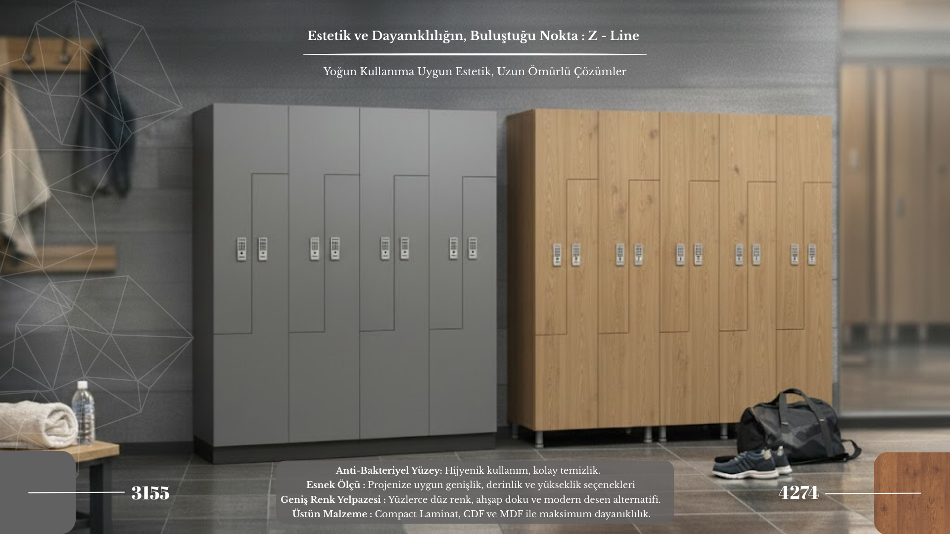 ANASAYFA lamsan kabin z line 2 kapaklı soyunma dolabı